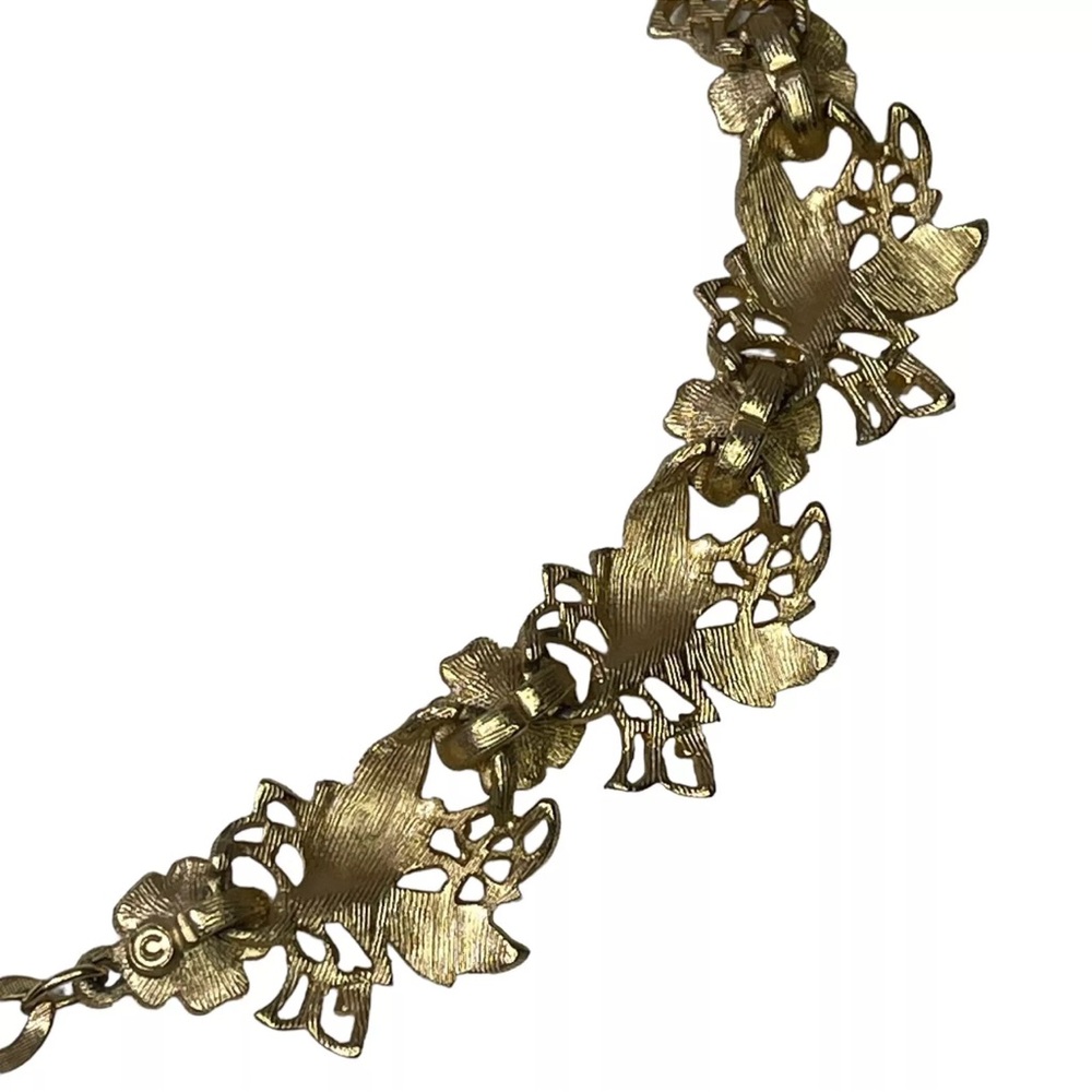 Vintage Signed Kramer Choker Necklace AB Rhinestones Gold Tone 12-16” Adjustable - Picture 11 of 15